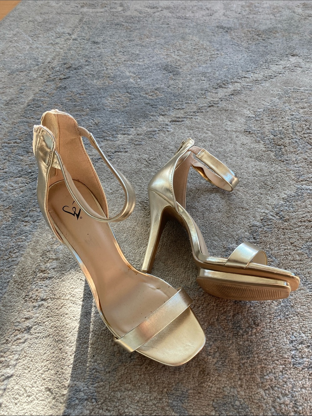 Windsor Gold Ankle-Strap sexy High Heel Sandals 6.5